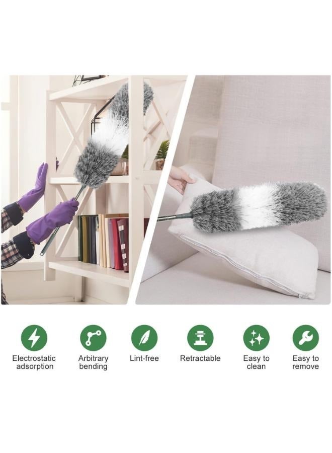 Eoptify منظف الريش من الألياف الدقيقة مع عمود قابل للتمديد بطول 100 بوصة، رأس قابل للإزالة والغسل، قبعة مقاومة للخدش لتنظيف المنزل والمكتب والسيارة - Image 3